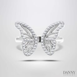 Nhẫn cánh bướm đính đá cz - Bạc 925 - N0128