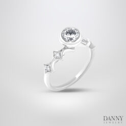 Nhẫn đá Cz - Bạc 925 xi Rhodium - N0139