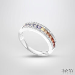 Nhẫn Sapphire lùa 0,60Cts - Cz - Bạc 925 xi Rhodium - N0146 - Ni 13